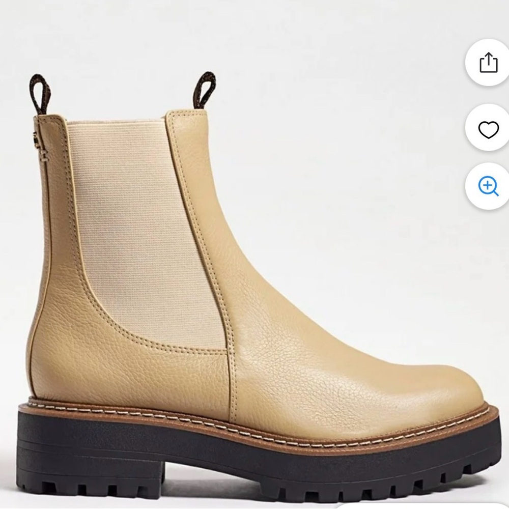 Sam Edelman Laguna Sesame Leather Chelsea Boots